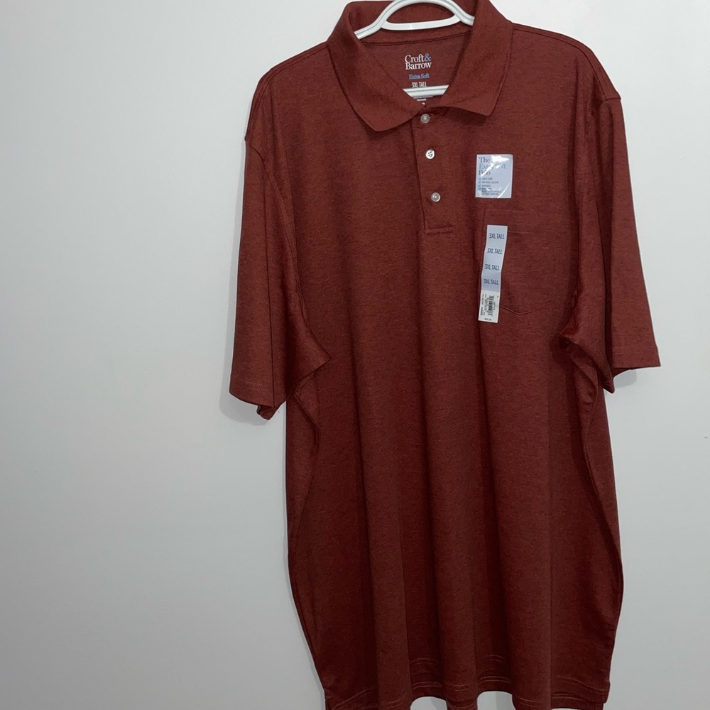Crof and Barrow Mens Short Sleeve Polo Shirt Extra Soft Pocketed 3XL Tall